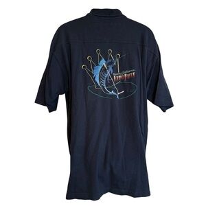 Tommy Bahama Black Polo King Putt‎ Embroidered Back XL Extra Large Golf Fish